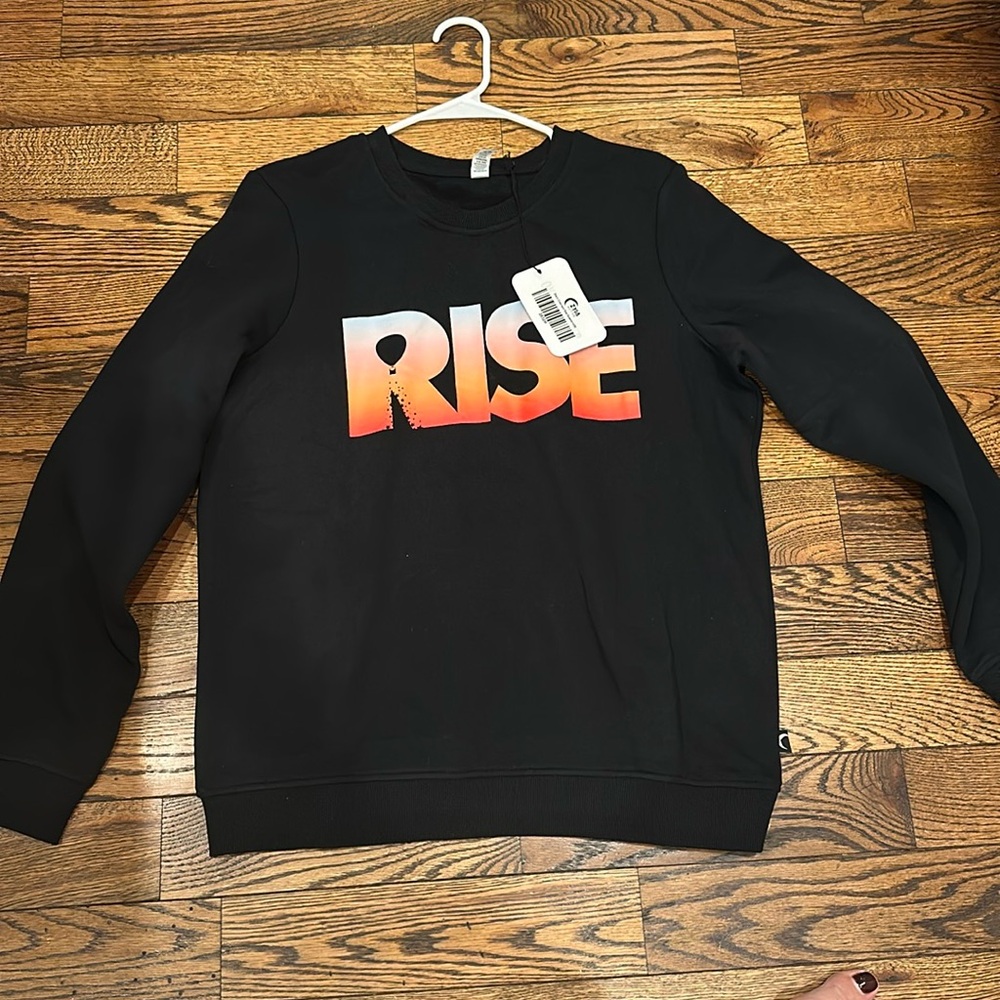 Zyia Active Rise Sweatshirt; black crewneck, 2832M NWT